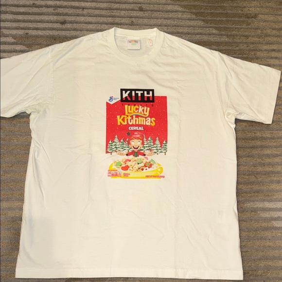 Kith x Lucky Charms “Kithmas” White T-Shirt with Lucky Kithmas Graphic - Picture 1 of 6